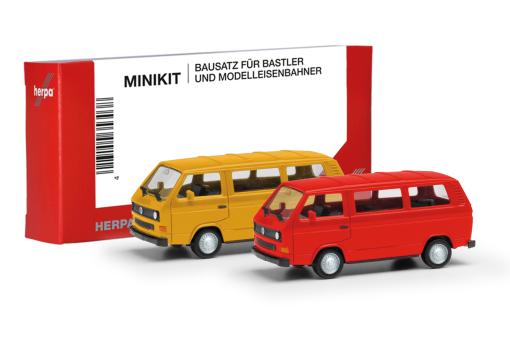 Herpa Minikit VW T3 Bus ginstergelb und feuerrrot 2 Stück 013093 