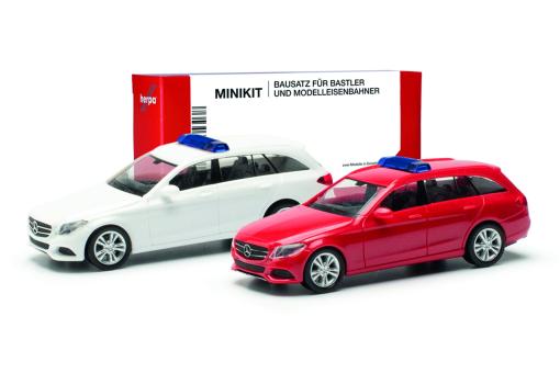 Herpa MiniKit Mercedes-Benz C-Klasse Kombi mit Warnbalken 