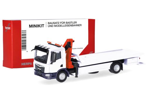 Herpa Minikit MAN TG-L CC Abschlepp-LKW mit Kran weiß 