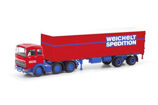 Modellbau Schwarz LKW MB LPS 2032 Ko-SZ Weichelt Spedition 