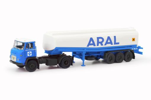 Modellbau Schwarz LKW Scania Vabis LB 76 Tank-SZ Aral 026482 