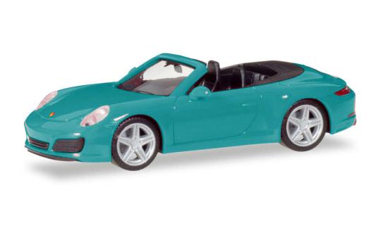 Herpa PKW Porsche 911 Carrera 2 Cabrio,  miamiblau 