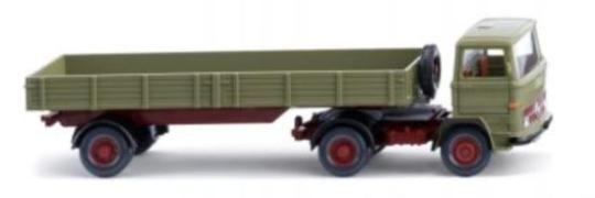 Wiking LKW MB 1620 Pritschensattelzug schilfgrün 