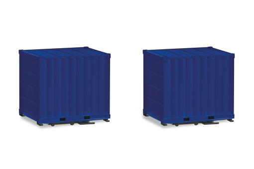 Herpa Z Zubehör 10 ft. Container mit Platte blau 053594 