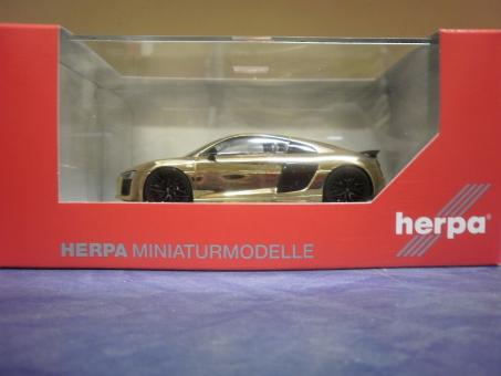 Herpa PKW 1:43 Audi R8 V10 Plus,gold-glänzend 