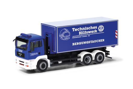 Herpa MAN TG-A M Wechsellader-LKW  THW Lindau Bodensee 