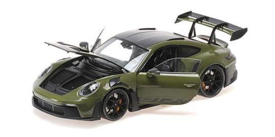 Minichamps 1:18 PORSCHE 911 (992) GT3RS – 2024 – NATO OLIVE W BLACK WHEELS 