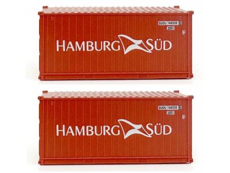 Pirata 2x 20' Container Hamburg Sud, rosso, scritta bianca 