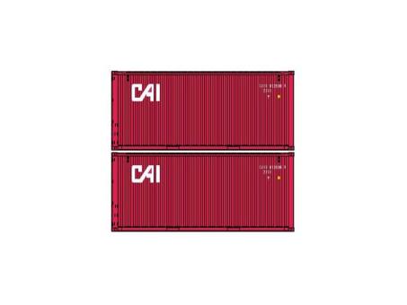 Pirata 2x 20\' Container CAI, rosso, scritta bianca 