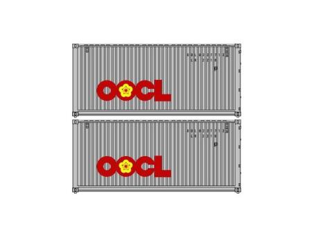 Pirata 2x 20' Container OOCL grigio, scritta rossa 