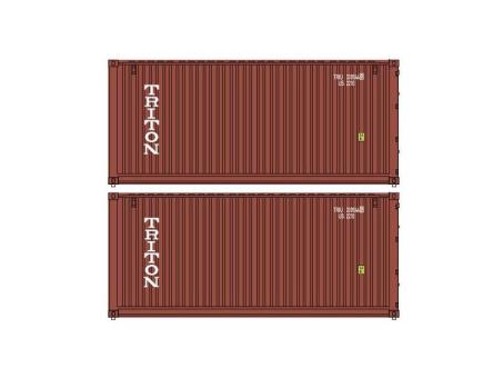 Pirata 2x 20\' Container Triton, marrone, scritta bianca 