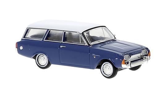 Brekina PKW Ford Taunus P3 Turnier blau/weiß 