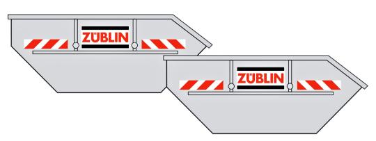 Loewe Set aus 2 Absetzmulden ZÜBLIN mit Erdaushub / N 