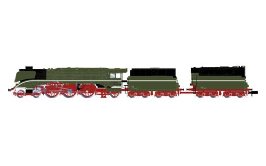 Arnold Dampflokomotive 02 0201-0, chromgrün Ölfeuerung Zusatztender, Ep. V DR 