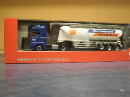 Herpa LKW MAN TG-X XXL E6c Aerop. Eutersilo-SZ Schwarzer Spe 