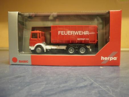 Herpa MAN F8 Abrollcontainer-LKW Feuerwehr 