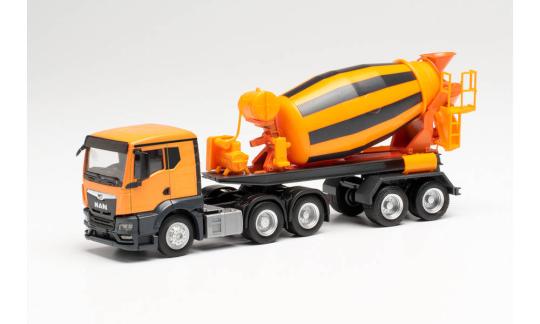 Herpa LKW MAN TG-S TN Betonmischer-Sz orange 