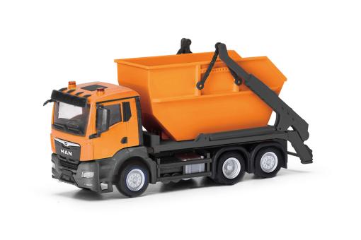 Herpa LKW MAN TG-S NN Absetzmulden-LKW AK16 kommunalorange 