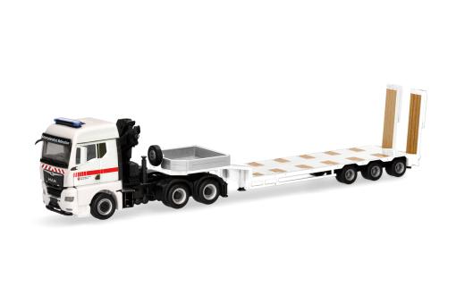 Herpa LKW MAN TG-X GM Kran Semitieflade-Sz Katastrophenschut 