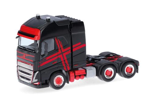 Herpa LKW Volvo FH16 Glob/Aerop Schwerlast-SZM schwarz/rot 