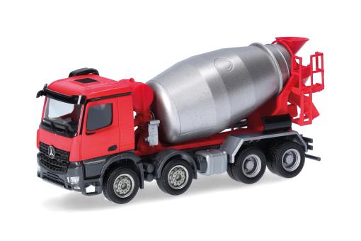 Herpa LKW MB Arocs M Betonmischer-LKW 4achs rot/silber 