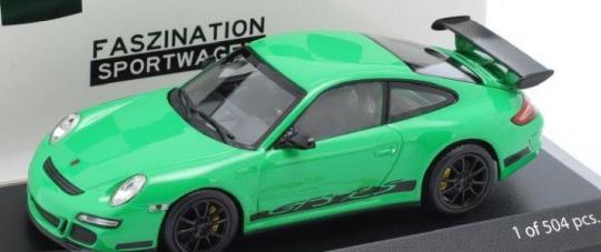 Minichamps 1:43 Porsche 911 (997.1) GT3 RS year 2006 green with decor 