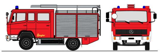 Loewe MERCEDES BENZ 917 (LN2) - LF 8/6 - Neutral Feuerrot RA 