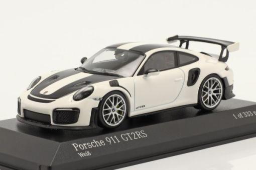 Minichamps 1:43 Porsche 911 (991 II) GT2 RS Weissach Package signal white silver 