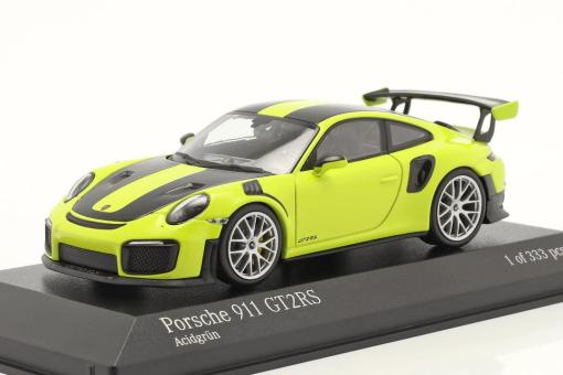 Minichamps 1:43 Porsche 911 (991 II) GT2 RS Weissach Package  acid green/silve 