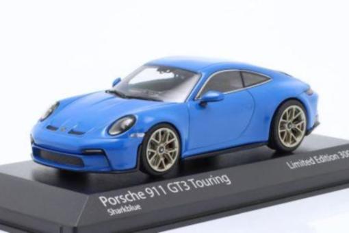 Minichamps 1:43 Porsche 911 (992) GT3 Touring 2021 - sharkblue / golden rims 