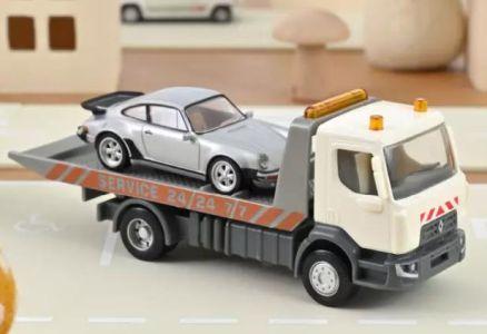 Norev 1:43 Renault Depanneuse D 2.1 Abschlepp-LKW Porsche 911 