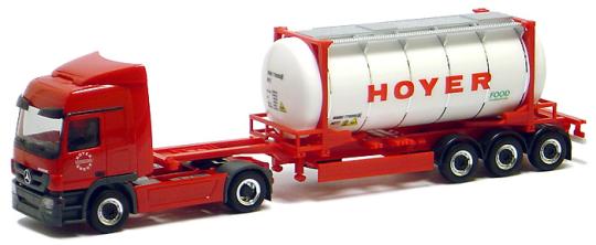 Herpa LKW MB Actros MP3 L/Aerop. Tank-Cont-SZ Hoyer 