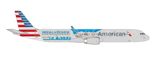 Herpa Wings 1:500 Airbus A321neo American Airlines Medal of Honor 537162 