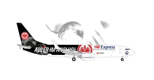 Herpa Wings 1:500 Boeing 737-800 Sun Express Eintracht Frank Adler 538107 