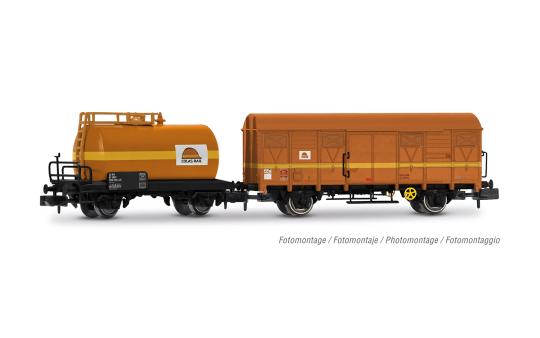 Arnold 2-tlg. Set  2-achs. Kesselwagen gedecktem Güterwagen  Ep. V Colas Rail 