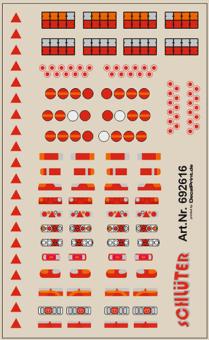 Decals für LKW-Details Rücklichter (4 x 6,4 cm) 