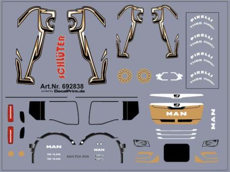 Decals für Truckdekor für MAN TGX 2020 Löwendekor (76 x 57 m 