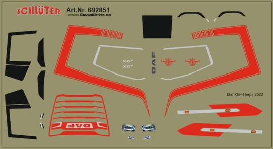 Decals Truckdekor für Daf XG+ (rot) (83 x 50 mm) 