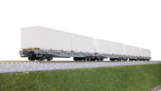 Kato RhB Rungenwagen R-w mit Container 4-tlg Wagenset 