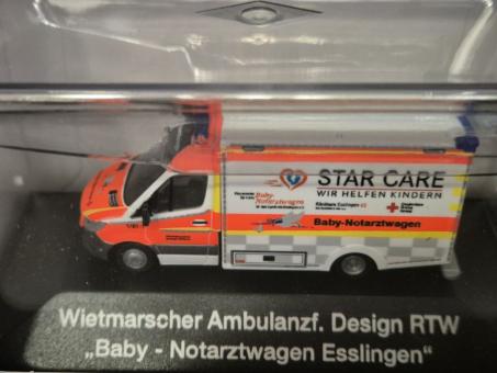 Rietze MB Sprinter WAS Design-RTW ´18 Baby-Notarztwagen Esslingen 76149 