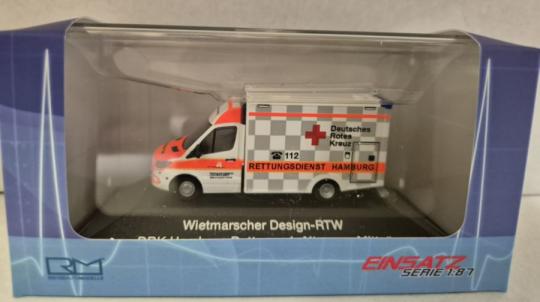 Rietze MB Sprinter WAS Design-RTW ´18 DRK Hamburg Rettungsd. 