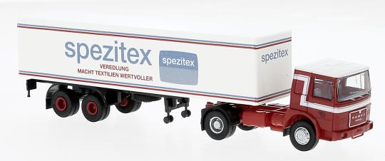 Brekina LKW MAN F7 Roman Koffer-Sattelzug Spezitex 