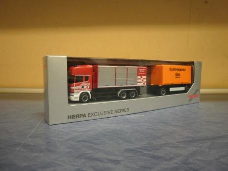 Herpa LKW Scania R Topl Abrollmulden-HZ Kurz Feuerwehr Breme 