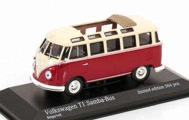 Minichamps 1:43 VW Samba T1 1963 - red/ creme 