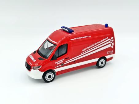 Herpa MB Sprinter 18 Kasten Feuerwehr Bremen GW-LOGISTIK Rettungsdienst HB-2217 