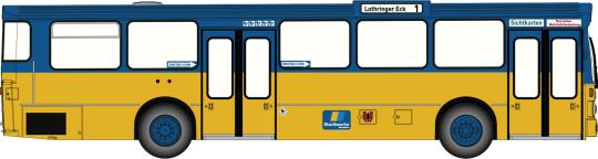 Brekina Stadtbus MB O 305 Kaiserslautern 2.Wahl 