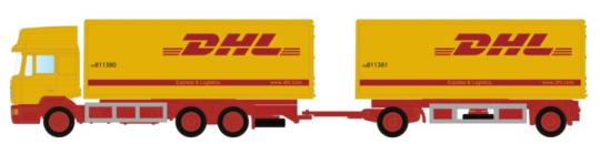 Minis LKW MAN F90, 3-achs Koffer-Hängerzug DHL 