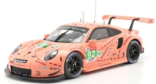 IXO 1:18 Porsche 991 RSR #92 Pink Pig Class Winner LMGTE LeM 