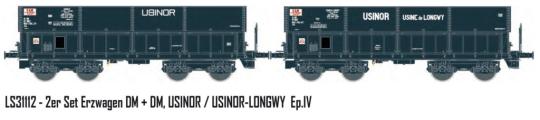 LS Models 1:87 2er Set Erzwagen DM SNCF / USINOR, Ep.IV 31112 