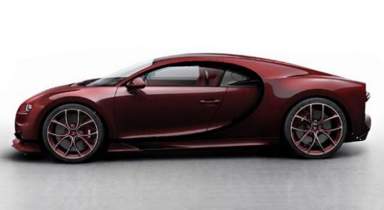 Looksmart 1:43 Bugatti Chiron Skyview red carbon / black 